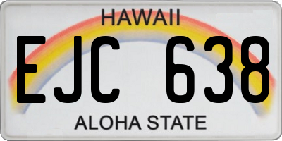 HI license plate EJC638