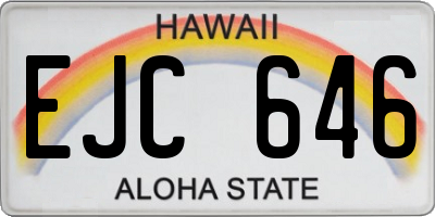 HI license plate EJC646