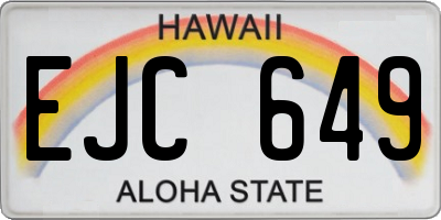 HI license plate EJC649