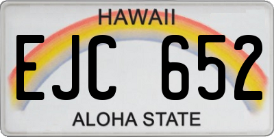 HI license plate EJC652