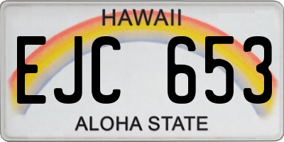 HI license plate EJC653
