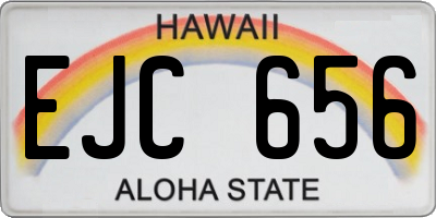 HI license plate EJC656