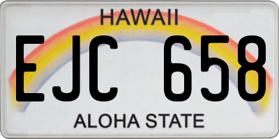 HI license plate EJC658