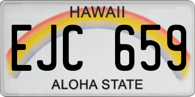 HI license plate EJC659