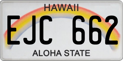 HI license plate EJC662