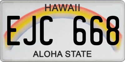 HI license plate EJC668