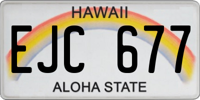 HI license plate EJC677