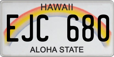 HI license plate EJC680