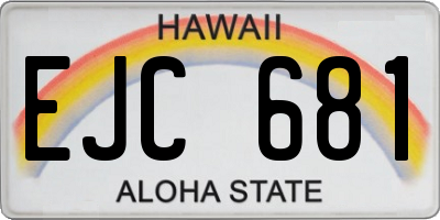 HI license plate EJC681