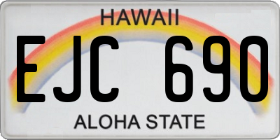 HI license plate EJC690