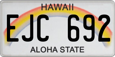 HI license plate EJC692