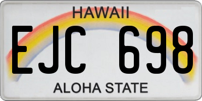 HI license plate EJC698