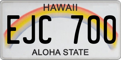 HI license plate EJC700