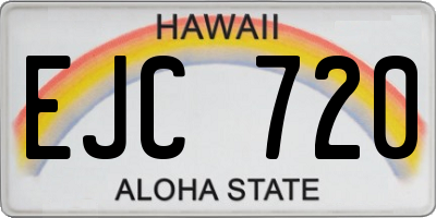 HI license plate EJC720