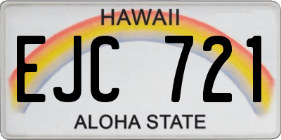 HI license plate EJC721