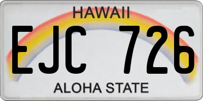 HI license plate EJC726