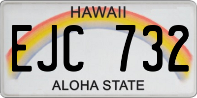 HI license plate EJC732