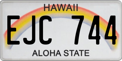 HI license plate EJC744