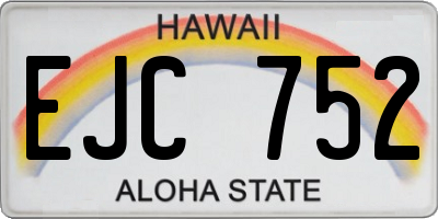 HI license plate EJC752