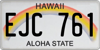 HI license plate EJC761