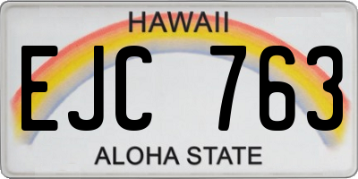 HI license plate EJC763