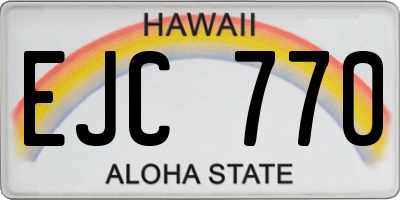 HI license plate EJC770