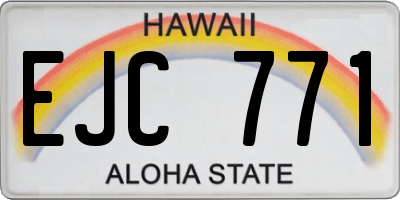 HI license plate EJC771