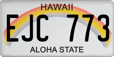 HI license plate EJC773