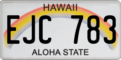 HI license plate EJC783
