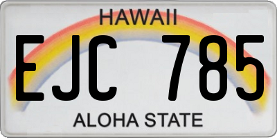 HI license plate EJC785