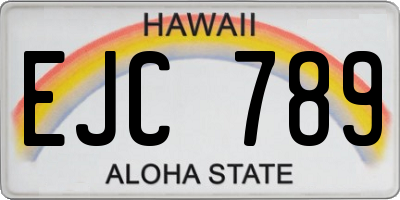 HI license plate EJC789