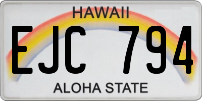 HI license plate EJC794