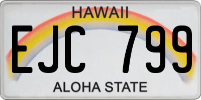 HI license plate EJC799