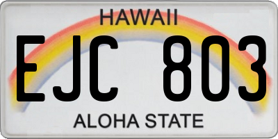 HI license plate EJC803