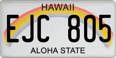 HI license plate EJC805