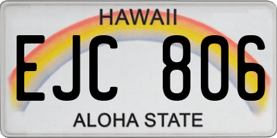 HI license plate EJC806