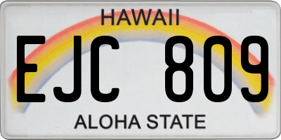 HI license plate EJC809