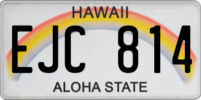 HI license plate EJC814