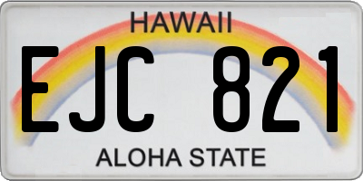 HI license plate EJC821