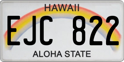 HI license plate EJC822