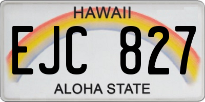 HI license plate EJC827