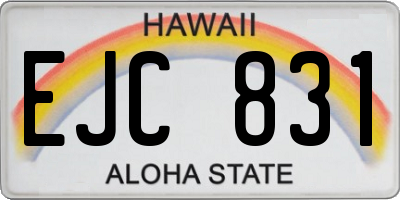 HI license plate EJC831