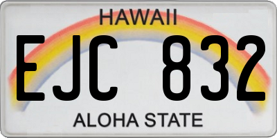 HI license plate EJC832