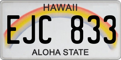HI license plate EJC833