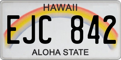 HI license plate EJC842