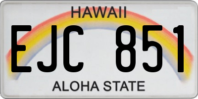 HI license plate EJC851