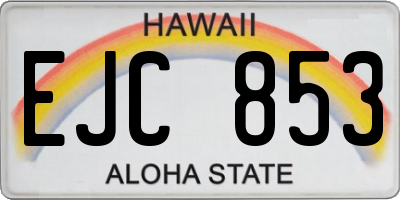 HI license plate EJC853