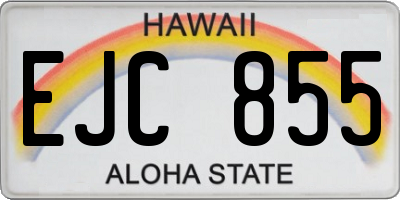 HI license plate EJC855