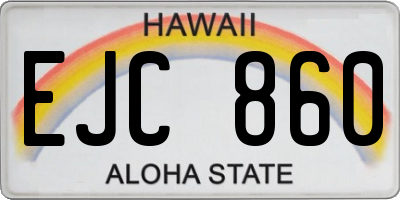 HI license plate EJC860