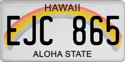 HI license plate EJC865